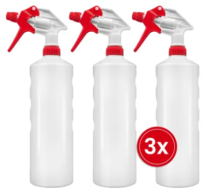 Immagine prodotto di Flacone spray BiOHY (1 litro naturale), flacone spray a pressione, flacone spray a pompa, flacone spray - Confezione da 3
