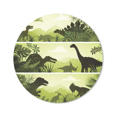 Produktbild von MuchoWow® Mauspad Mousepad Dinosaurier - Dschungel - Illustration - Kinder - Kind 20x20 cm - Mousepads - Maus Mat - Pad - Mausunterlage - Schreibtischmatte
