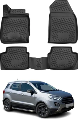 Obrázok produktu pre Sada podlahových rohoží a vložiek do kufra pre Ford Ecosport 2014-2017 gumové TPE čierne 5x