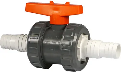 Produktbild von Praher PVC Kugelhahn 2-Wege d32/38mm Schlauchanschluss