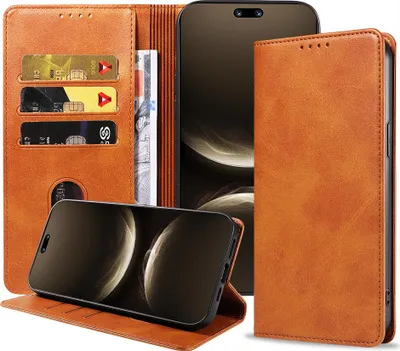 Image de Etui pour téléphone Huawei Nova 14 Ultra Etui en faux cuir avec fermeture magnétique et porte-cartes Etui à rabat - Etui portefeuille avec porte-cartes - Marron - Smartphonics