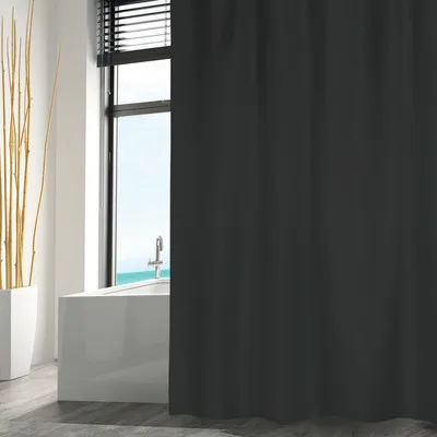 Image de MSV Rideau de douche anti-moisissure - Anti-bactérien, lavable, étanche Polyester, "Noir" 120x200cm