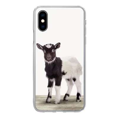 Produktbild von MuchoWow® Handyhülle Schutzhülle Hülle für iPhone X Ziege - Tiere - Kinder - Jungen - Mädchen Silikon Softcase Handy Hülle - Handyhülle