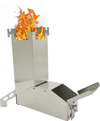 Produktbild von Raketenofen I Rocket-Stove -Modell M- Stecksystem aus Metall - Camping Ofen Hobo