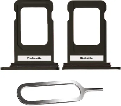 Produktbild von iPHONE 11 SIM KARTEN HALTER TRAY ADAPTER FACH STECKER SLOT CARD + NADEL SCHWARZ
