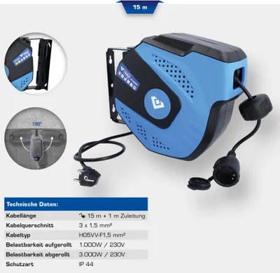 Immagine prodotto di Brilliant Tools Avvolgicavo automatico, 15 + 1 m
