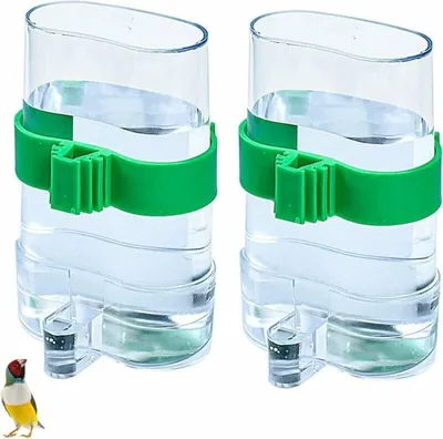 Obrázek produktu pro Automatické krmítko pro ptáky, příslušenství pro ptačí klece, 2dílná průhledná miska na vodu