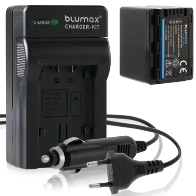 Produktbild von 1x Akku + Lader für Panasonic VW-VBT380  HC-V550  VXF999  SDR-T76 4040 mAh
