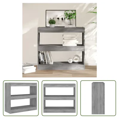 Produktbild von The Living Store Bücherregal/Raumteiler Grau Sonoma 80x30x72 cm