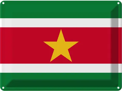 Produktbild von vianmo Blechschild 30x40 cm Surinames Suriname Flagge Fahne Wappen