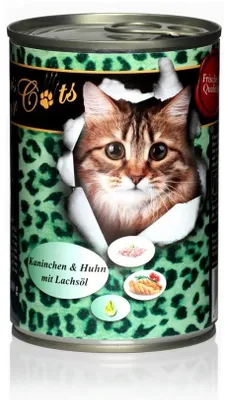 Imagen del producto de Comida húmeda para gatos O'Canis, sabor Conejo, Pollo y aceite de salmón, 400 g