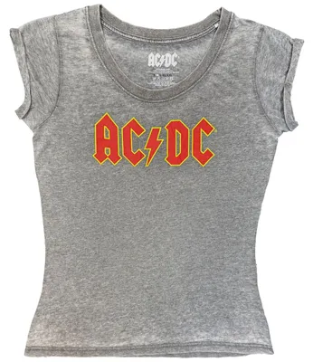 Zdjęcie produktu dla AC/DC Burnout Logo Charcoal Grey M Damskie Koszulka