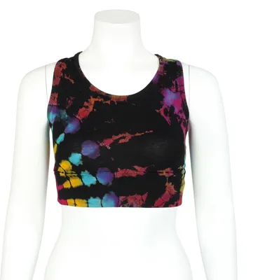 Produktbild von Crop Top - Racerback - Batik - Sun - schwarz - bunt