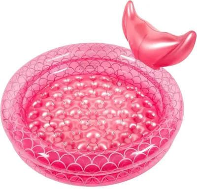 Immagine prodotto di Piscina gonfiabile per bambini, fondo morbido gonfiabile, tema sirena, rosa