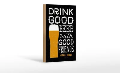 Produktbild von Holzschild Alkohol 12x18cm drink good Beer with Friends