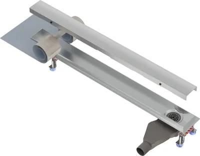 Produktbild von NORDONA Edelstahl Duschrinne 60cm Ablauf Seitlich Abflussrinne Extraflache Ablaufgarnitur