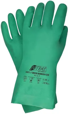 Produktbild von Nitras Green Barrier Flex Chemikalienhandschuhe | 144 Paar Handschuhe Gr. 7 - 11