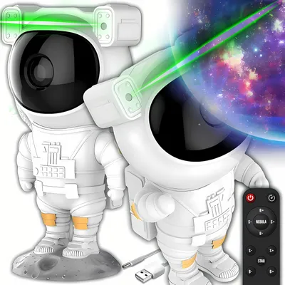 Zdjęcie produktu dla Projektor Gwiazd Astronauta Lampka Nocna Dla Dzieci 8 Trybów Z Pilotem 360