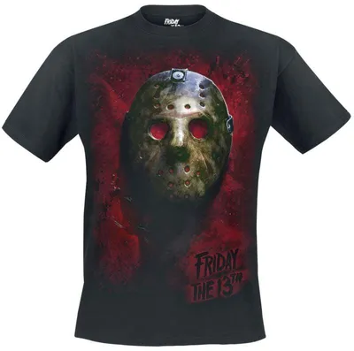 Produktbild von Freitag der 13. T-Shirt Herren Blood Mask schwarz 4XL