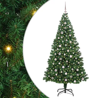 Image de vidaXL Arbre de Noël artificiel avec 300 LED avec support Vert 240 cm