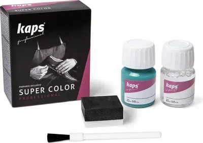 Produktbild von Kaps super colour Leder- & Kunstlederfarbe inkl. Reiniger - (165) Türkis - 25ml