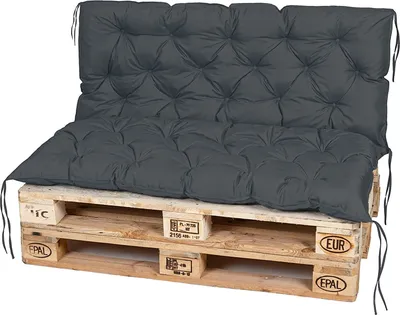 Produktbild von TexDeko Garden Palettenauflage 120x60cm mit Rückenlehne UV-beständig Anthrazit