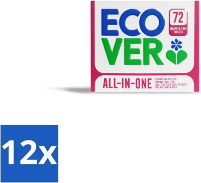 Produktbild von Ecover - All-in-One Geschirrspültabs - Zitrone & Mandarine - 72 Tabs - Vorteilspack - 12 Stücke