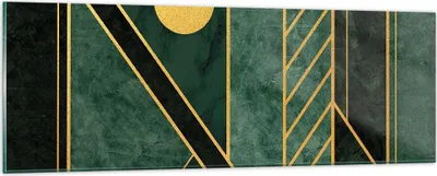Produktbild von Bilder auf glas - Einteilig - Grün Stück geometrisch - 90x30cm - Glasbilder - Wandbilder - Bilder - zum Aufhängen bereit - Wanddekoration aus Glas - Glas Bilder - Wandbild auf Glas - GAB90x30-4797
