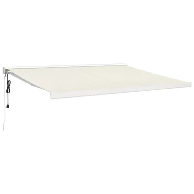 Imagen del producto de Toldo retráctil, color crema, de 4,5 x 3 metros, fabricado con tela y aluminio