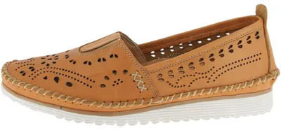 Produktbild von Andrea Conti Damen Slipper mit perforiertem Leder und Wechselsohle 1885909, Größe:39 EU, Farbe:Braun