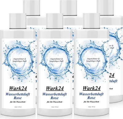 Produktbild von Wark24 Wasserbettduft Rose basierend auf natürlichen Ölen 500ml (6er Pack)