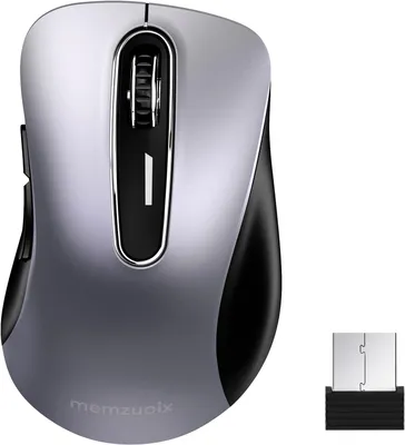 Zdjęcie produktu dla Mysz bezprzewodowa 2,4 GHz, przenośna mysz optyczna 1400 DPI z odbiornikiem mini USB, 5 przyciskami i zasilaniem bateryjnym do laptopa, komputera stacjonarnego, MacBooka