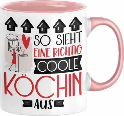 Produktbild von Köchin Geschenk Tasse Lustig Geschenkidee für Köchin Geburtstag So Sieht Eine Richtig Coole Köchin Aus Frauen Spruch (Rosa)