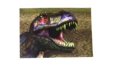 Produktbild von 3 D Ansichtskarte Dinosaurier, T-Rex Kopf, Postkarte Wackelkarte Hologrammkarte Tiere Tier Dinos