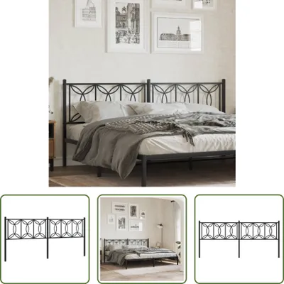 Produktbild von The Living Store Kopfteil Metall Schwarz 200 cm