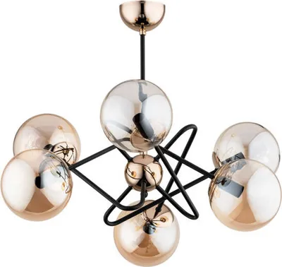 Zdjęcie produktu dla Lampa sufitowa dekoracyjna 6 złotych kul VIRGINIA 6xE14 10W ALF63103 Alfa
