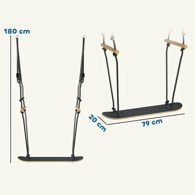 Produktbild von Kinderschaukel Skateboard Schaukel höhenverstellbar bis 100 kg Stehschaukel