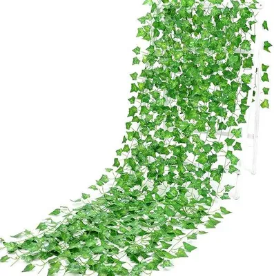 Image de Plante grimpante artificielle, 2,1 m, verte, décoration