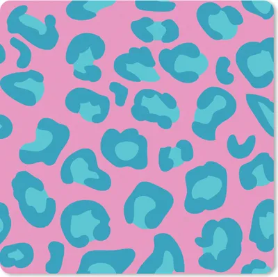 Produktbild von MuchoWow® Mauspad Mousepad Pantherdruck - Blau - Rosa - Muster 20x20 cm - Mousepads - Maus Mat - Pad - Mausunterlage - Desk Mat - Bureauartikeln