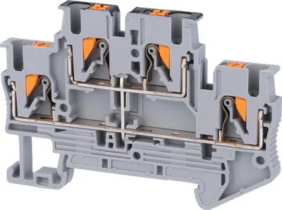 Image de Phoenix Contact, borne double, type PTTB 2,5 PV, avec connecteur de potentiel, raccordement à ressort, tension nominale 500V, courant d'impulsion