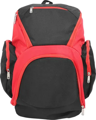 Produktbild von Basketball-Rucksack, Schwarz, Rot, multifunktional, großes Fassungsvermögen, mit mehreren Aufbewahrungstaschen, Sporttasche für Fußball, Volleyball