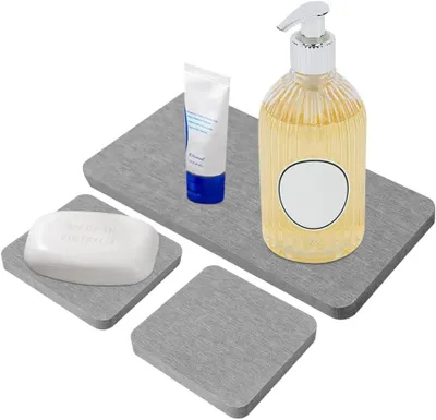 Imagen del producto de Alfombrillas absorbentes, juego de 3 unidades, antideslizantes, para zonas húmedas