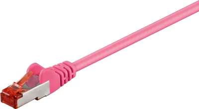 Produktbild von Goobay CAT 6 Patchkabel, S/FTP (PiMF), Magenta, 0,25 m, CCA Kupfergemisch