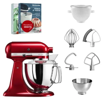 Produktbild von KitchenAid 4,8 L 5KSM175 Artisan Küchenmaschine Icelover mit Eiszubereiter Liebesapfel