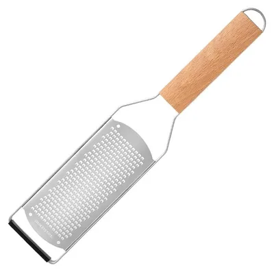 Käseraspel mit feiner Edelstahlklinge und Holzgriff, 32 cm