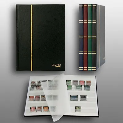 Produktbild von Prophila Collection 16 weiße Seiten A5 Briefmarken-Einsteckbuch schwarz