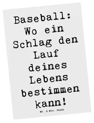 Produktbild von Mr. & Mrs. Panda Grußkarte Spruch Baseball Schlag - Weiß - Geschenk, Sportler Geschenke, Ansichtskarten, Spiel, Postkarten, Sport, Postkarte, Strategie, Ansichtskarte