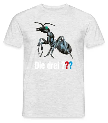 Produktbild von Spreadshirt Die Drei Fragezeichen Und Der Ameisenmensch Logo Männer T-Shirt, 4XL, Grau meliert