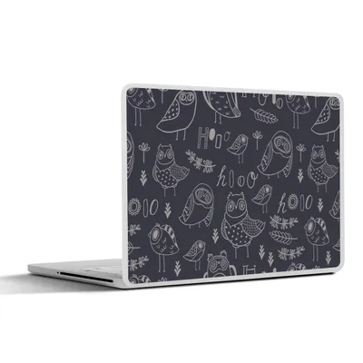 Produktbild von MuchoWow® Laptop Aufkleber Sticker Cover Muster - Vogel - Eule 31x22.5 cm - Laptop-Deko