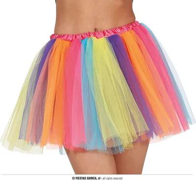 Productafbeelding van Clown, carnaval, kleurrijke tutu-rok, feestoutfit, kostuum, regenboog, multicolor, vrolijk, optreden, festival, kleurrijk spektakel, plezier, kostuum, carnaval, verkleeding, kleur: multicolor